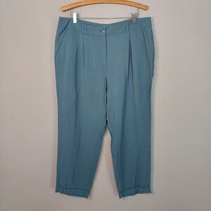 Loft High Rise Skinny Ankle Cuffed Blue Pants Size 14 NWOT